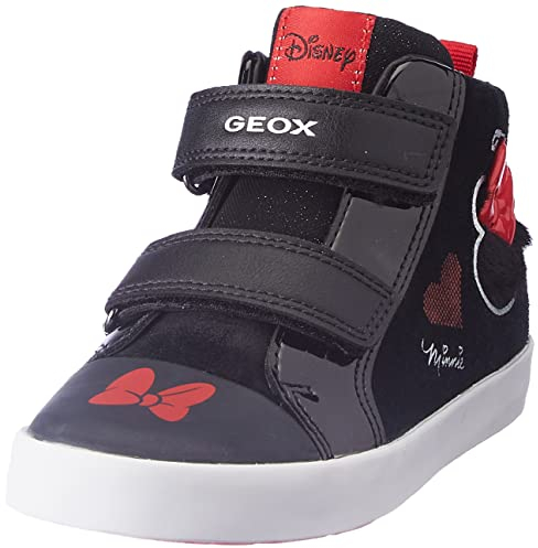 Geox B Kilwi Girl D, Sneakers Bambine e ragazze, Nero/Rosso (Black/Red), 25 EU