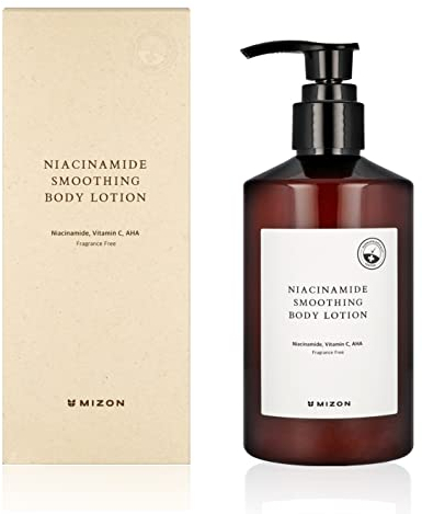 [MIZON] NIACINAMIDE SMOOTHING BODY LOTION (300 ml) Korean Skincare - Körperlotion - Niacinamide 10% + AHA + Vitamin C + Hyaluronsäure - Glatte Feuchtigkeit - Mildes Peeling