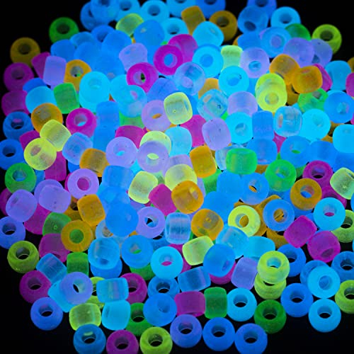 1000 Stück Acryl einfarbige Pony-Perlen 6 x 9 mm Bulk Glow in The Dark