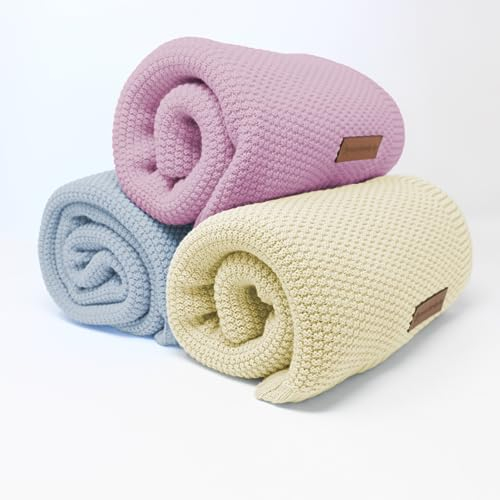 AllEco Memoryfamily.de Babydecke Krabbeldecke 100% Baumwolle weich Kuscheldecke für Babys & Kinderwagen Öko-Tex Premium-Qualität Geschenk Taufe Geburt (beige)