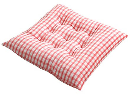 FANSU Samt Stuhlkissen 1 2 4 6er Set, Sitzkissen 40x40cm, Stuhl Kissenauflage mit Schleife, Sitzpolster Weiches Stuhlauflage Atmungsaktiv Sitzauflage Gartenkissen (2 Stück,Rosa)