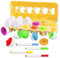 yumcute Montessori Eier Spielzeug, 12 Passende Ostereier Montessori Puzzle Eier ab 1 Jahren, Farbe&Form Erkennung Sorter Skills Spielzeug, für Kinder Jungen Mädchen