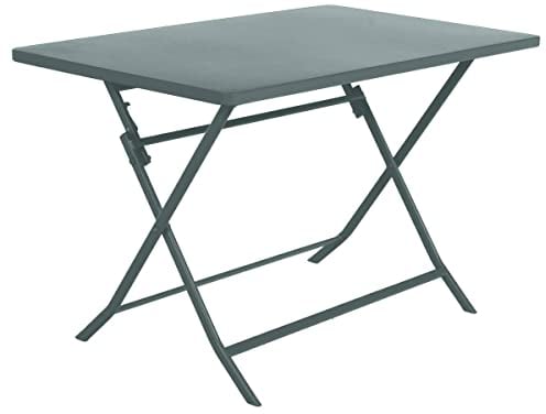 Hespéride - Table de Jardin Pliante Rectangulaire Greensboro Vert Jade - 4 Places - Acier Traité Epoxy Traitement Antirouille Renforcé