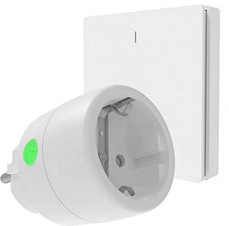 DIW-Funk PS-510: SPARSET Funkstecker DSR-2300 Watt im Set mit drahtlosem Wandsender DWS-11 Funk-Lichtschalter Strom sparen erweiterbar
