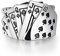Dishowme Poker-Spiele Casino-Ring Edelstahl Diamant Spaten bündig Spielkarten Statement Band Ring Vintage Gambling Punk Schmuck verstellbar für Damen Herren (Pik)