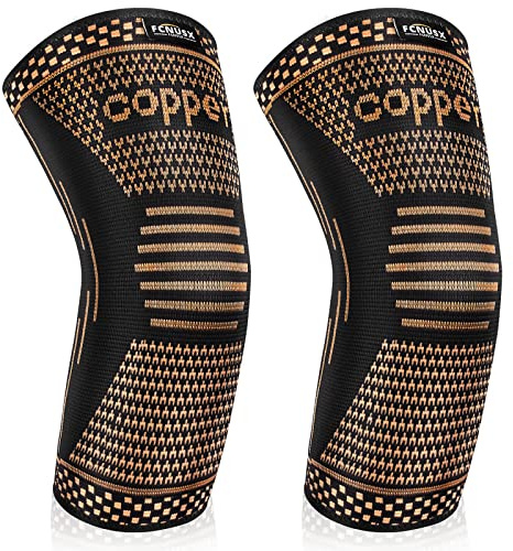 FCNUSX Copper Elbow Brace Compression Sleeves for Pain Relief Men Women, Arm Support Forearm Pads Braces for Tendonitis,Tennis, Golfers, Arthritis, Weight lifting
