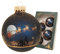 Krebs Glas Lauscha - Weihnachtsdekoration/Christbaumschmuck aus Glas - Weihnachtskugeln - Motiv: Mitternacht vor Weihnachten mit Golddekor- 4 Stück - Größe: 4 mal 7cm