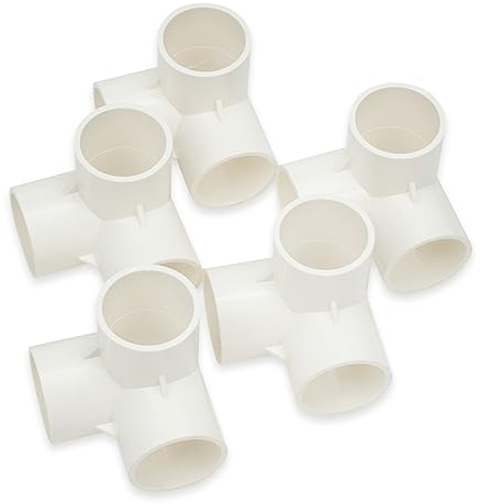 Bwintech 5 Pcs 40MM (1-1/4) Connecteur en T cubique à 3 voies PVC-U Raccord coudé Raccordement Connecteur tuyau d'eau de jardin Raccordement