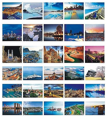 Fendawn Strive 30 Stück Schöne Welt Reise Landschaft Postkarten Künstlerische Retro-Karten Assorted - Welt Scenic Landscape…