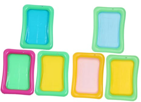 Toyvian 6st Aufblasbarer Eisbar-sandtisch Schwimmendes Tablett Für Pool Hawaiianisches Partyzubehör Aufblasbare Kühlbox Für Partys Picknickzubehör Pool-Party EIS Eimer Lebensmittel PVC
