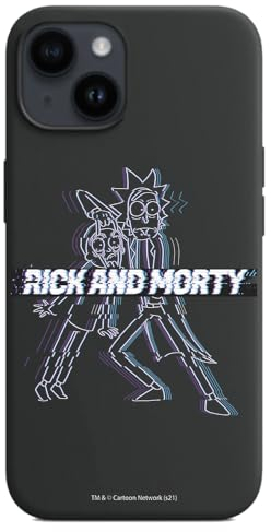 Personalaizer Rick & Morty Glitch - Custodia flessibile di colore nero compatibile con iPhone 15