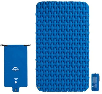 Ultraleichte aufblasbare Schlafmatte Selbst aufblasbare Luftmatratze Cot 6.5cm Dicke Camping Matratze mit aufblasbarer Tasche für Camping Wandern Reise Zelt im Freien, blau