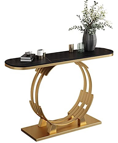 Wohnzimmer-Konsolentisch, Sofatisch aus Metall, schmaler Rock-Tisch, Wandtisch 31,4×11,8×31,4 Zoll