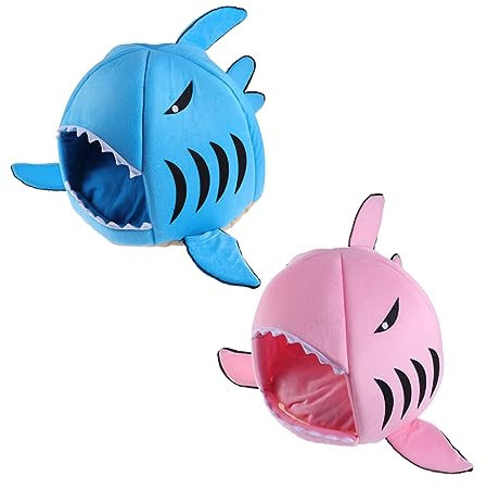 FONDOTIN Katzenhaus Hai-Nest Haustiernest Katzenhöhle, Katzenhütte, Katzenbetthöhle Haustierbett Hundekissen Karikatur Hundehütten Schlafsack Winter Welpenbett Hundebett Vier Jahreszeiten