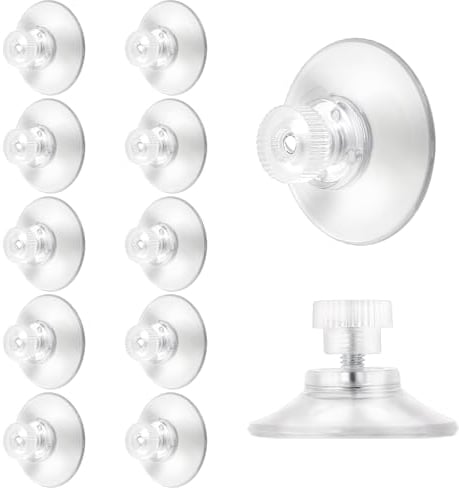 Giantree 12 Stück Saugnapf Mit Gewinde und Rändelmutter,Klarer Pvc Saugnapf M4 Saugknopf Haken Ø 30 Mm Suction Cup Ohne Bohren Schraubbar Saugnäpfe Für Fenster,Heim,Auto,Dekoration,Aufhängung