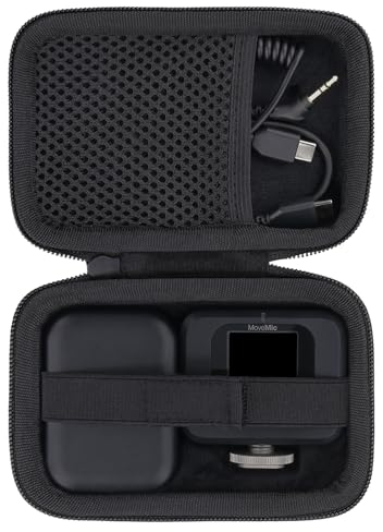 Aenllosi Hard Carrying Case Compatible with RØDE Wireless Micro/Shure MoveMic Two Kit Compact and Portable Clip Lavs,Mesh Bag Holds for USB Cable - Not Including Shure Microphone(Case Only)