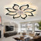 LED Ventilatore da Soffitto con Luce Grande Camera da Letto Dimmerabile Plafoniera Ventilatore Reversibile Moderno Telecomando Silenzioso Lampadario Ventilatore Fiore Smart 6 velocità-Blanc