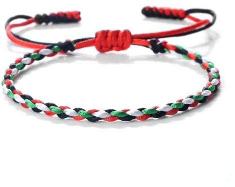 SHUZHENG Handgefertigtes Palästina-Armband, Landesflagge, Farbe, tibetisches Handgelenkband, Freiheit für Palästinenser, unterstützt Palästinenser, Armbänder für Männer und Frauen