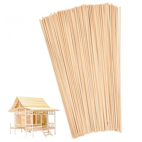 150 Pièces Tige Bois, 300mm x 3mm Baton en Bois Tige Ronde en Bois Batonnets Bois Loisirs Créatifs pour Artisanat Menuiserie Canapé en Rotin Art de la Fixation