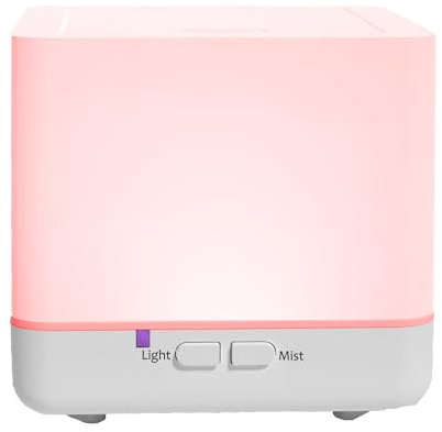 Maiborna Diffuseur d'huile essentielle 300ml Blanc Humidificateur mignon avec Cool Mist, Auto Off, 7 couleurs nuit lignts 3 en 1 diffuseur d'arôme portable pour chambre à coucher/bureau/maison