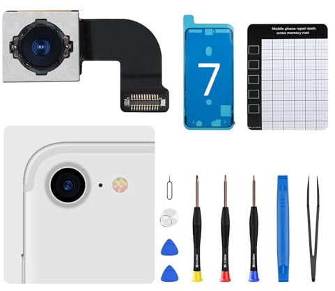 DGSCSMY for iPhone 7 Main Rear Camera Replacement OEM Module 12MP Back Lens Parts iPhone7 4.7 with Wide Lens Optical Zoom OIS HDR Photos 4K Video Fix Repair Assemble Tools Kit for A1660 A1778 A1779