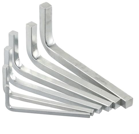 Lastdaytime Juego de 6 llaves cuadradas en forma de L, juego de destornilladores de llave cuadrada de 4 puntos, repuesto de 3 a 8 mm, para varios tamaños de tornillo cuadrado