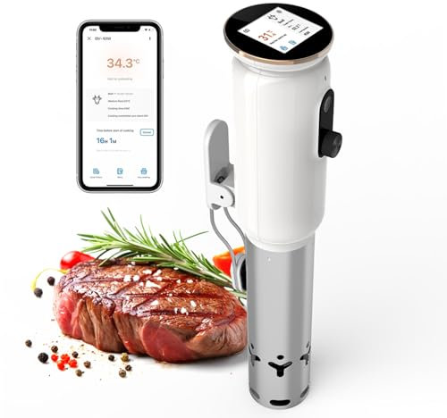 DISHENGZHEN Sous Vide Machine, WiFi APP Included, 1000W Sous Vide Cooker with Accurate Temperature & Timer, Adjustable Clamp, 3D Water Circulation Heating, Suvie Cooking Machine