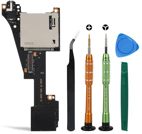 OCTODER HEG-SUB-01 - Lettore di schede di gioco di ricambio con porta jack per cuffie, parte di riparazione per Nintendo Switch OLED con strumenti di riparazione,