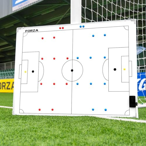 FORZA Lavagna Tattica A Doppio Lato [120cm x 90cm] – con Magneti Colorati, Pennarello e Cancellino – Lavagnetta di Alta qualità per Allenatori