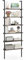 CASART 6-Tier Industrial Ladder Shelf, Wall Mounted Bookshelf Storage Shelving Unit with Metal Frame, Open Storage Rack Plant Stand Display Shelf for Living Room Office Bedroom Kitchen (Gray Oak)