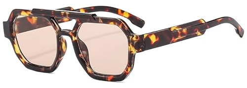 YAMEIZE Lunettes de Soleil Homme Femme double pont Retro Lunettes de Soleil Pilote Années 70 Protection UV400
