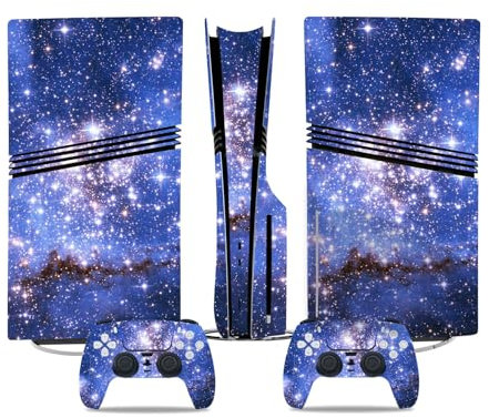 Skin für PS5 Pro Disc Version, Vinyl-Aufkleber für Play-Station 5 Pro, Wrap Decal Cover Schutzzubehör für PS5 Pro Disc Edition (Purple Sky)
