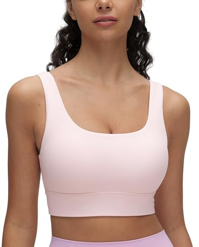 CRZ YOGA Butterluxe U-Rücken Sport BHS | Leichter Halt, Herausnehmbare Pads, Yoga, Extrem Weich, Longline, Rundhalsausschnitt, Breite Träger, für Damen