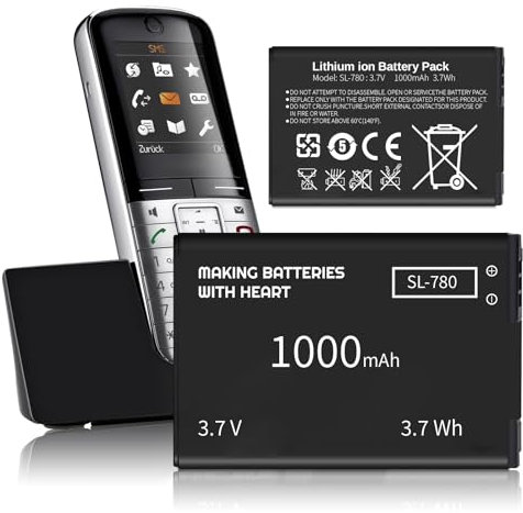 （2pc） Digibuddy Akku 1000mAh für Siemens Gigaset SL78 / SL78H / SL780 / SL785 / SL788 / SL400 / SL400A / SL400H / SL610H Pro
