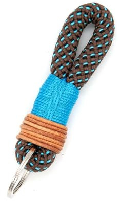 KENSONS for dogs Schlüsselanhänger Little aus Tau in Schwarz-Braun-Blau | Soulful Noir | Schlüsselband | Lanyard für Männer und Frauen - mit Liebe handgemacht | Geschenk | Valentinstag | Geburtstag