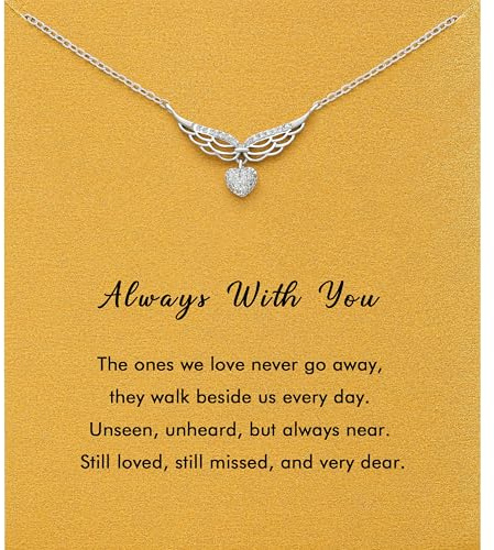RZKING Angel Wings Necklace Bereavement Memorial Sympathy Gifts(Angel Wing)