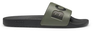 BOSS Herren Aryeh Slid In Italien gefertigte Slides mit großem Logo-Detail Hellgrün 46 Größe 46