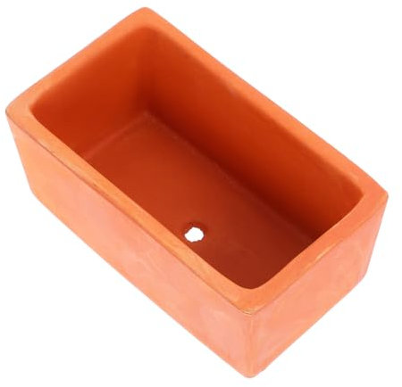 VANZACK Pot De Fleurs Rectangulaire Terre Cuite Petit Pot Argile avec Trou De Drainage pour Plantes De Jardin Décoration Intérieure sur Rebord De Fenêtre