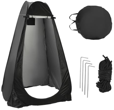 JF HOME BLISS Pop-Up Toilet Tent – Portable Shower & Changing Tent with UV Protection and Waterproof Cover – Privacy Shelter for Camping, Beach & Outdoor – Includes Carry Bag(Black)