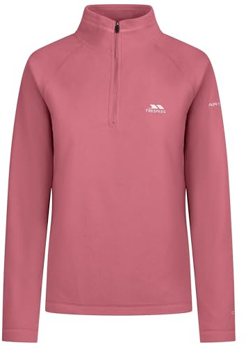 Trespass Womens Fleece Top Luiston - Airtrap Technology, 1/2 Zip Neck, Locking Puller, Curved Hem, 100% Polyester 160gsm, Lightweight, Warm, Breathable, Machine Washable, Soft Touch Rose Blush