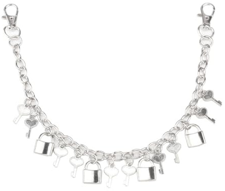 Edgy Hip-Hop-Hosenkette, Nieten, Punk, Herz, Zähne, Gürtel, Jeans, Kette für Egirl Eboy, cooles, ästhetisches Schmuck-Accessoire, Einheitsgröße, Wie beschrieben, Wie beschrieben