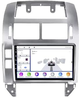 Touchscreen Stereo 2 Din für VW Volkswagen Polo Mk4 2004-2011 mit Bluetooth Fm Radio, Mirror Link, USB, Aux, Bluetooth Unterstützt Tpms Lenkradsteuerung, 4 Kern 1G+16G