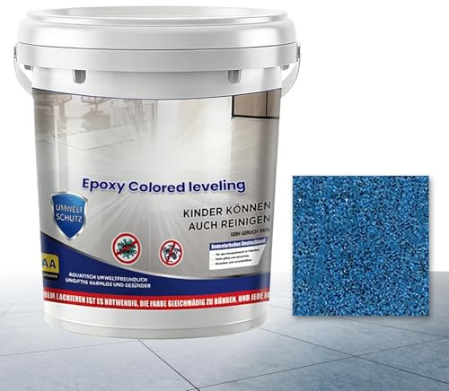 Epoxy Sand Floor Paint - Quick Drying Coating, Self Leveling Resin, High Gloss Finish Protection, Concrete Building Restoration, Indoor Hardware Accessory, Beige Colored Stone Texture Quart Can