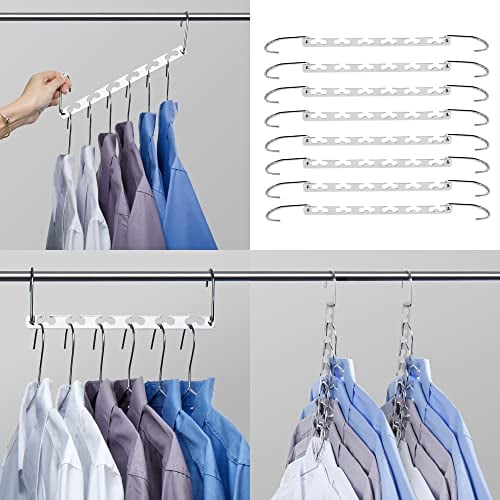 HOUSE DAY Kleiderbügel Platzsparende rutschfeste Schrank Organizer 8Stück aus Metall für Schwere Kleider L26cm