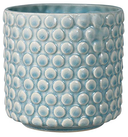 Bloomingville Pot de Fleur Dot - Pots de Fleurs décoratifs Couleur pour intérieur Style rétro créatif S (12,5 cm ø), Leu Ciel, Céramique