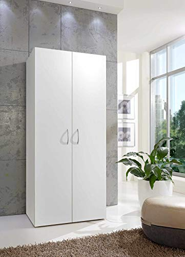 lifestyle4living | Vielseitiger Mehrzweckschrank | Weiß | 40 cm Tiefe | Verschieden Breiten verfügbar | 2 Türen, 6 Einlegeböden