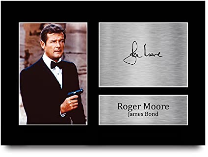 HWC Trading Roger Moore A4 Ungerahmt Signiert Gedruckt Autogramme Bild Druck-Fotoanzeige Geschenk Für James Bond 007 Filmfans