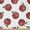 ABAKUHAUS Apfel Stoff als Meterware, Cartoon Bio-Obst, Microfaser Multi Zweck Dekostoff für Kunsthandwerke, 3M (230x300cm), Dunkle Koralle Weiß Grün