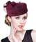 Z&X British Vintage Wollfilz Pillbox Hut Damen Kirche Derby Winter Fascinator Hut Schleier Blume Fedoras, A- Weinrot, Einheitsgröße