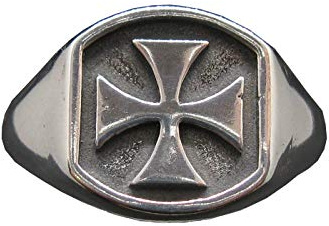 Echte Sterling Silber Herren Ring Malteserkreuz Massiv Gestempelt 925 Komfort Passform